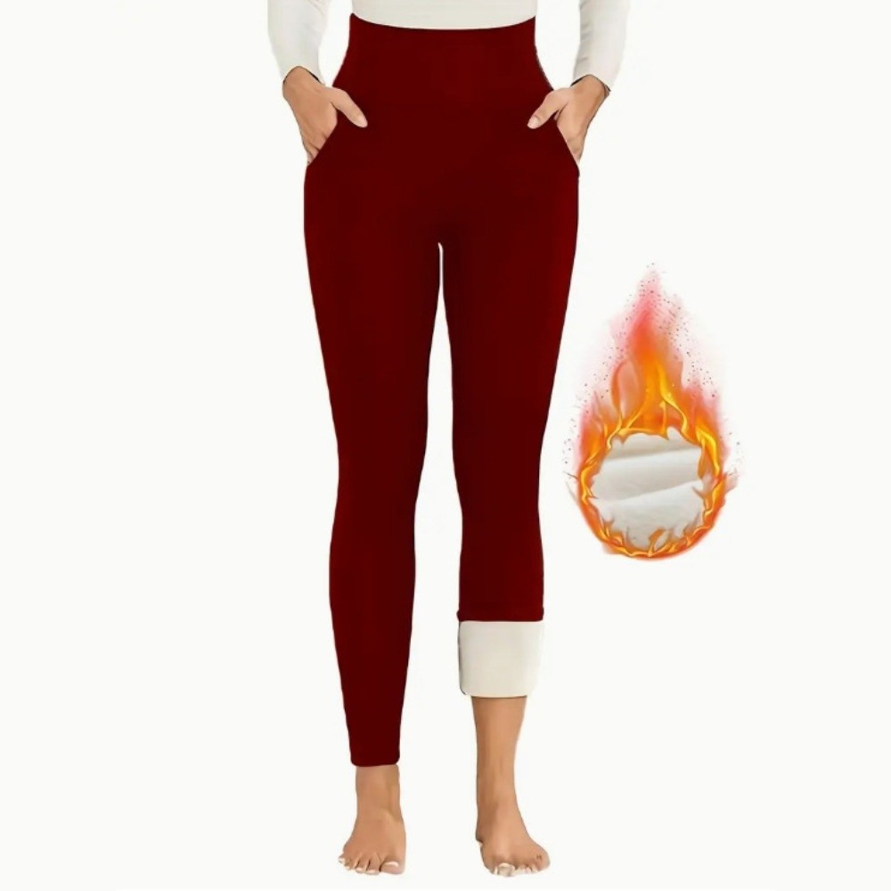 Pilates Yoga Legging - Legging Fleece Pinggang Tinggi Modis, Celana