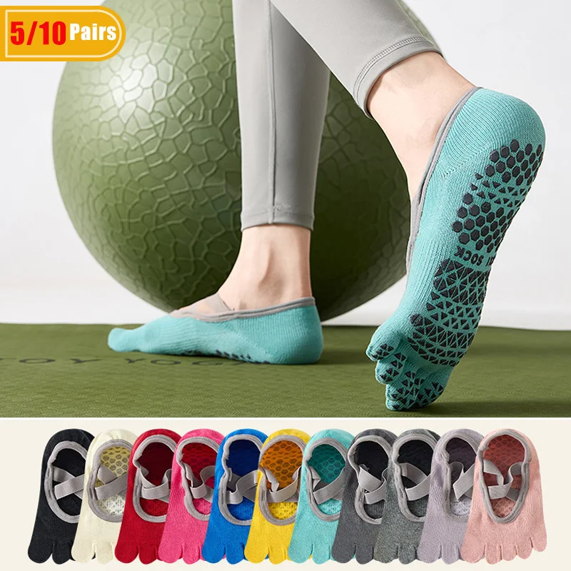 Pilates Yoga Gym - 5/10 Pasang Kaus Kaki Yoga Wanita