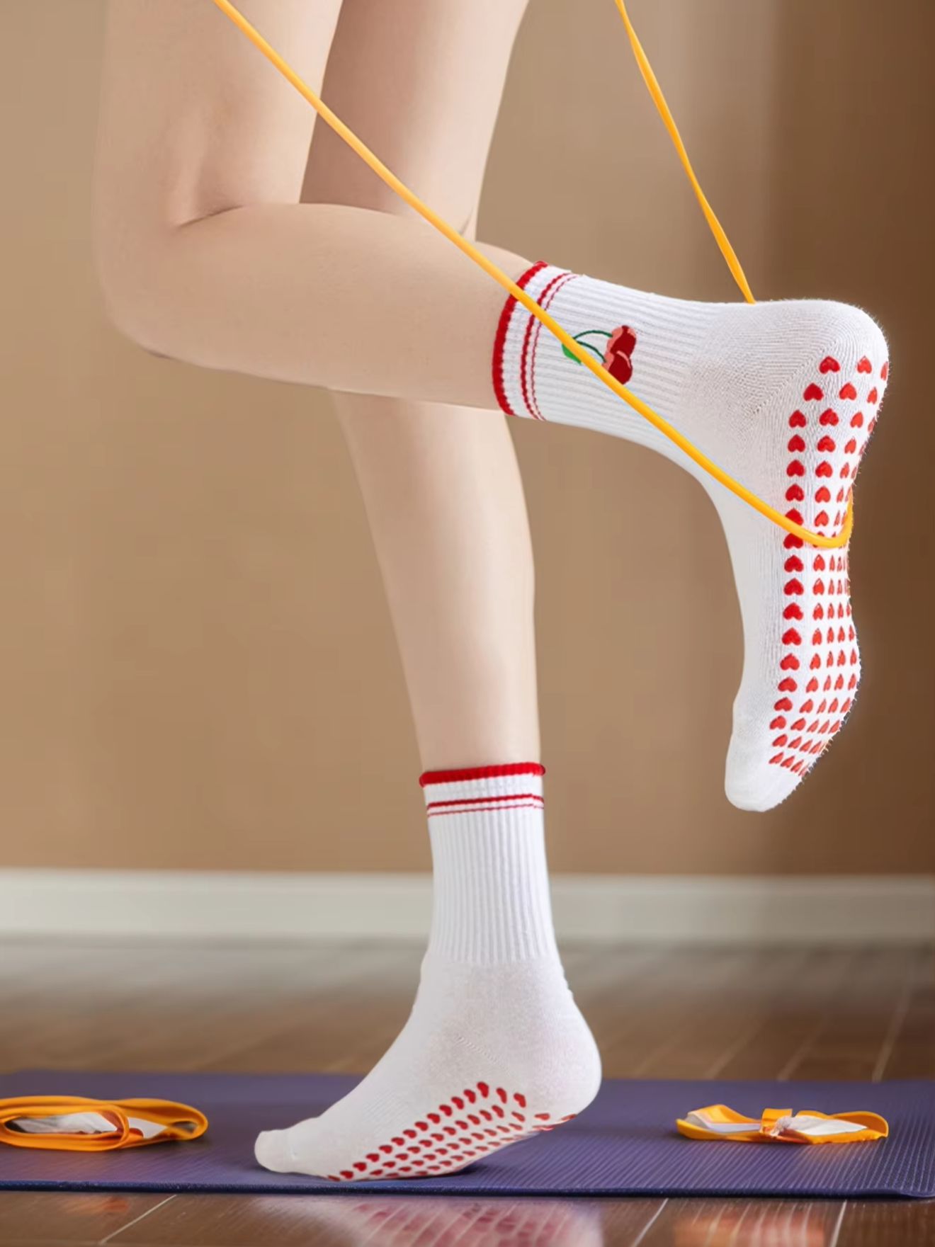 Yoga Strap Cotton - 1 Pasang Kaus Kaki Yoga Profesional