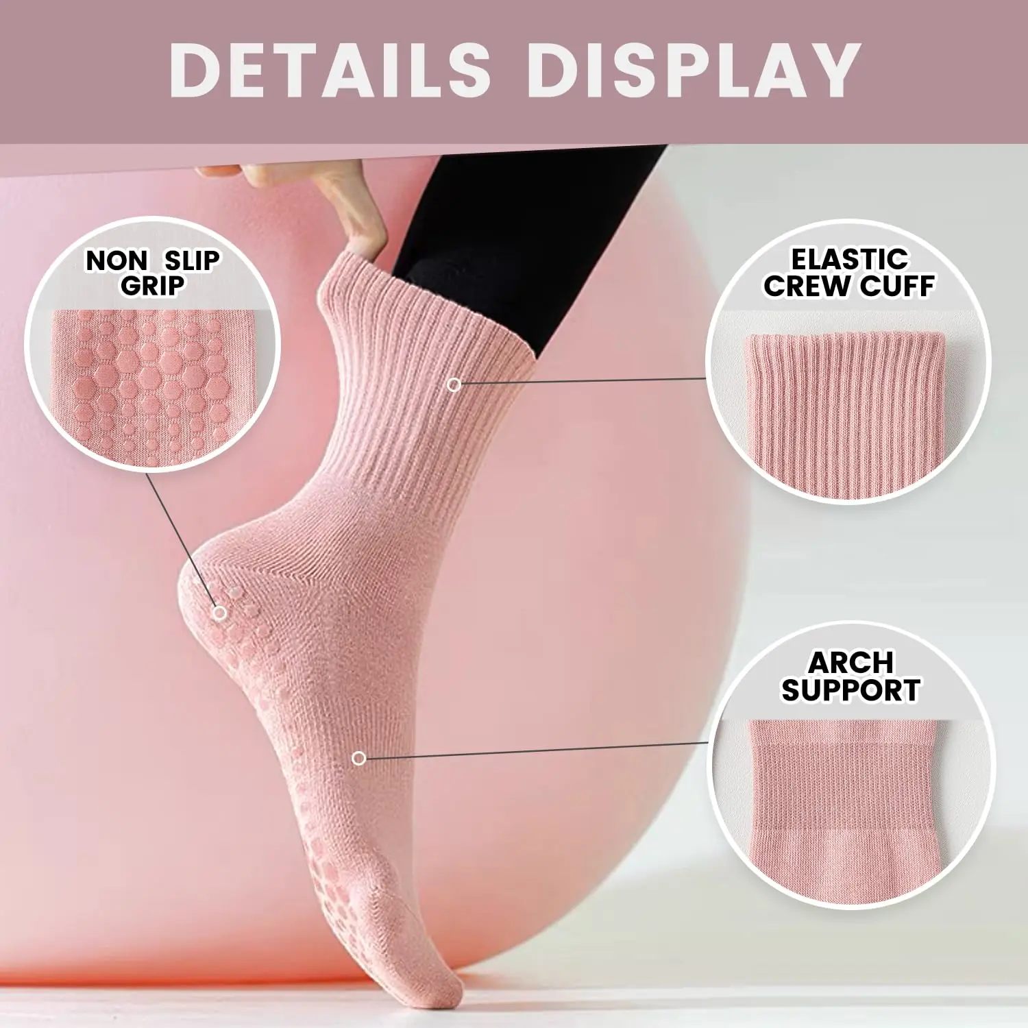 4 pasang kaus kaki yoga wanita - Pilates Yoga Origin ulasan dan harga