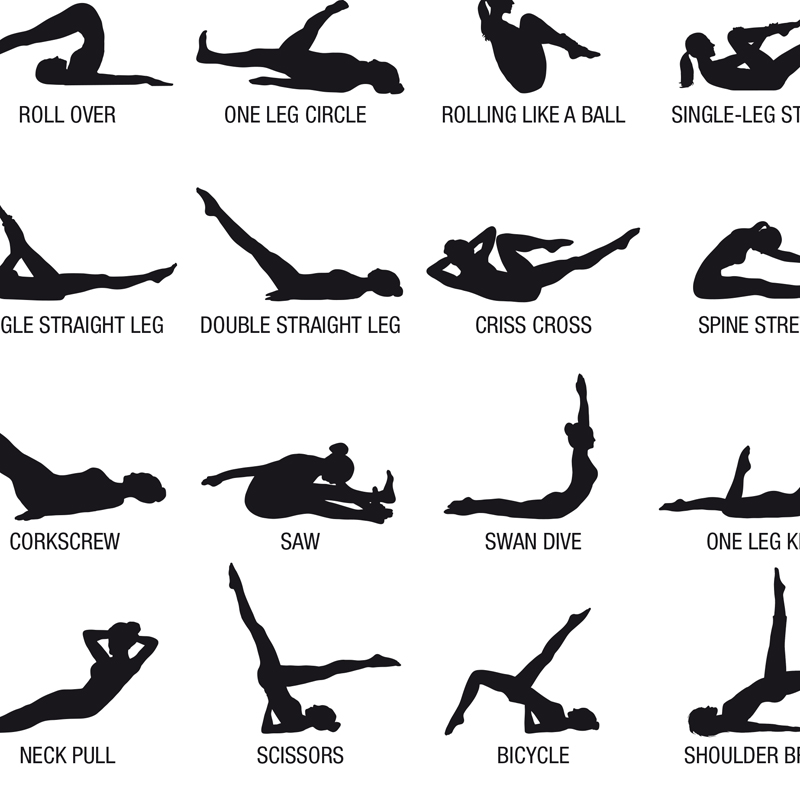 Poster Bagan Latihan Pilates T - Pilates Yoga Gym ulasan dan harga