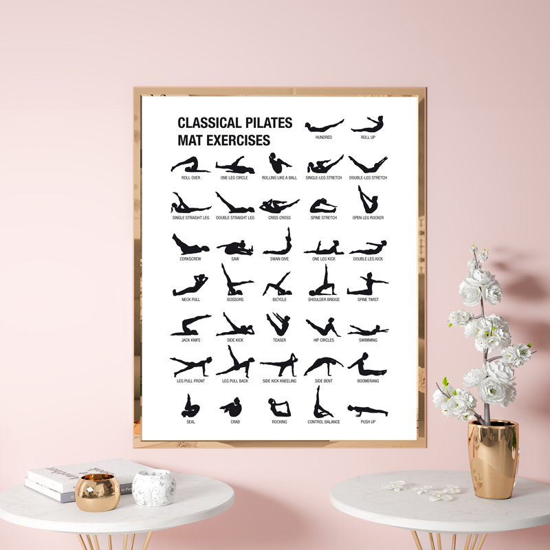 Poster Bagan Latihan Pilates T - Pilates Yoga Gym ulasan dan harga
